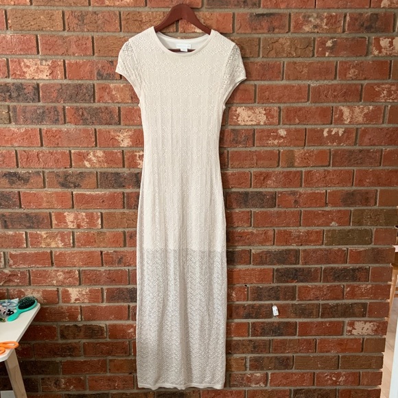 House of Harlow 1960 Cream Crochet Lace Maxi Dress - Picture 1 of 8